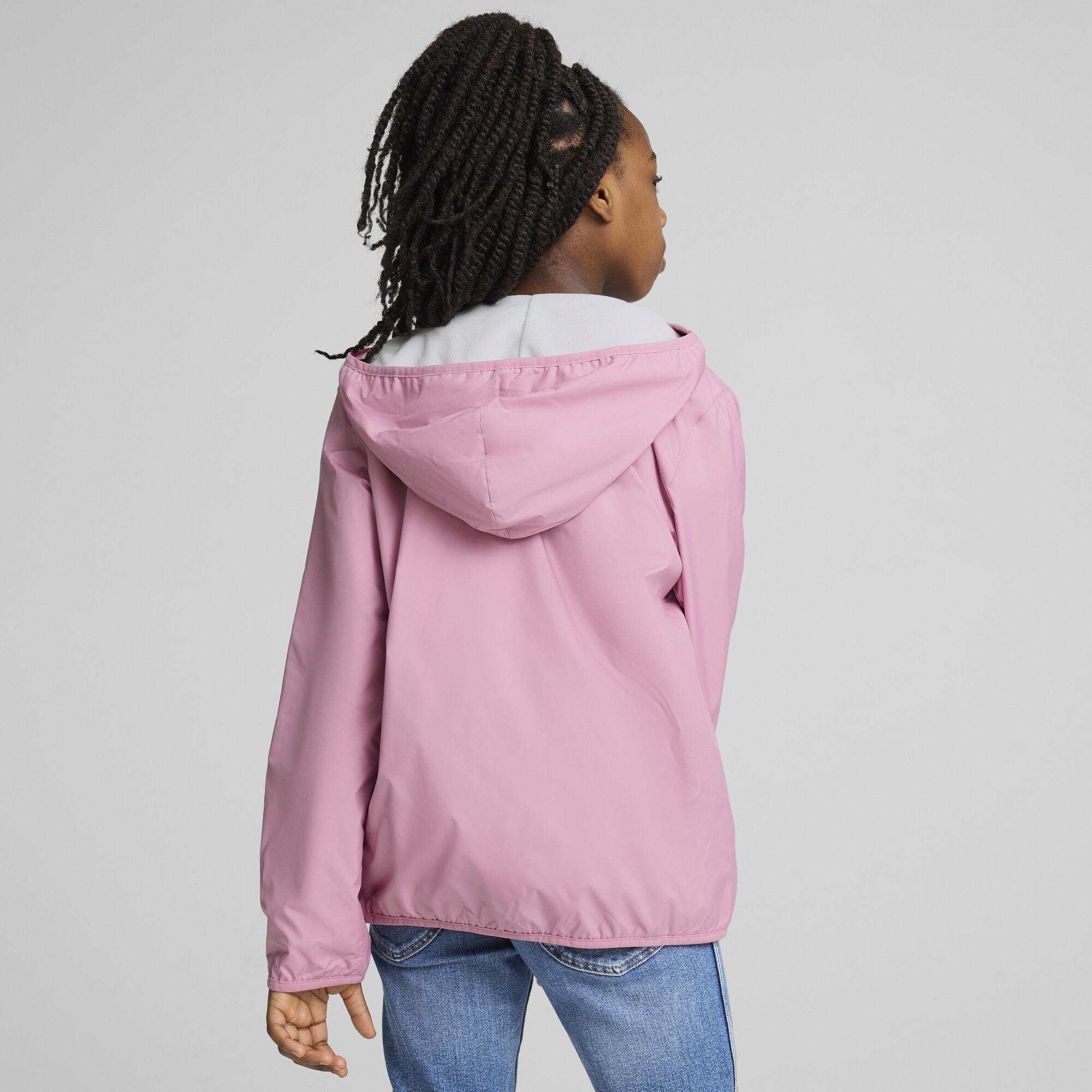 Puma Fleece Line Windbreaker Jacket Youth, Pink, Size 9-10Y, Clothing