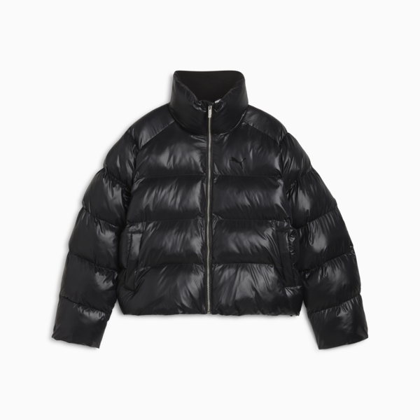Chamarra puffer brillosa para mujer, PUMA Black, large-MEX