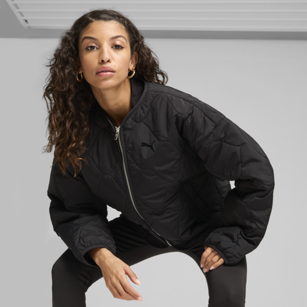 Campera con forro para mujer, PUMA Black, large-ARG