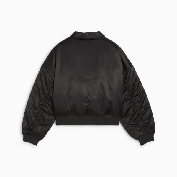 Satin Bomber Jacket Women, PUMA Black, large-MEX
