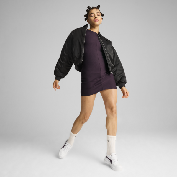 Satin Bomber Jacket Women, PUMA Black, large-MEX