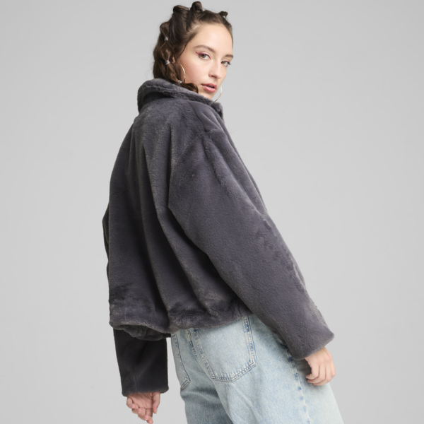 Chamarra de peluche para mujer, Galactic Gray, large-MEX
