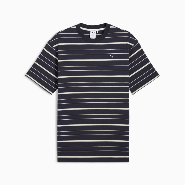 Playera rayada MMQ para hombre, New Navy, large-MEX