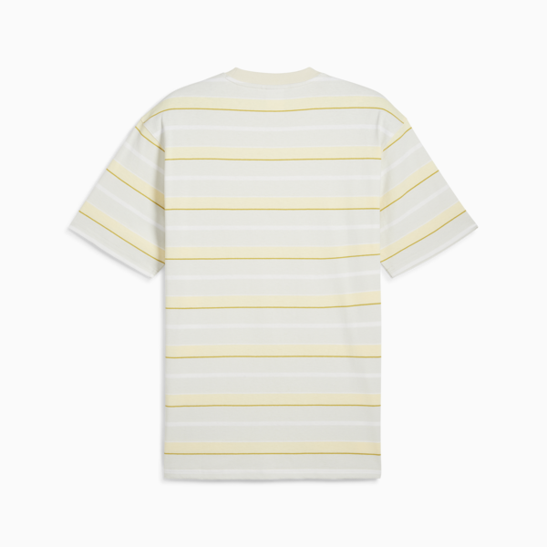 MMQ Striped Tee Men, Alpine Snow, large-MEX