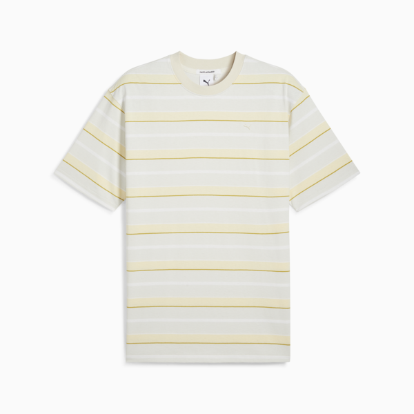 MMQ Striped Tee Men, Alpine Snow, large-MEX