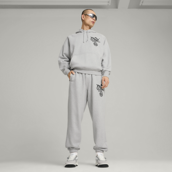 Buzo con capucha PUMA x LMC para hombre, Light Gray Heather, large-ARG