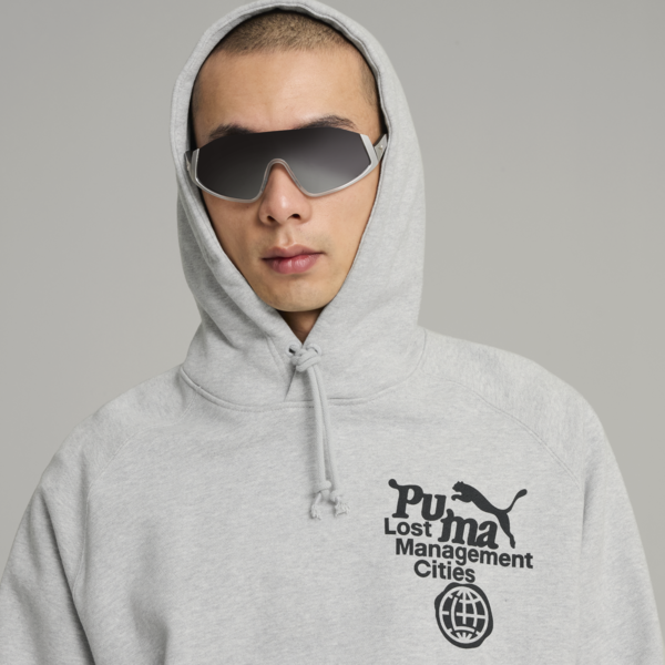 Buzo con capucha PUMA x LMC para hombre, Light Gray Heather, large-ARG