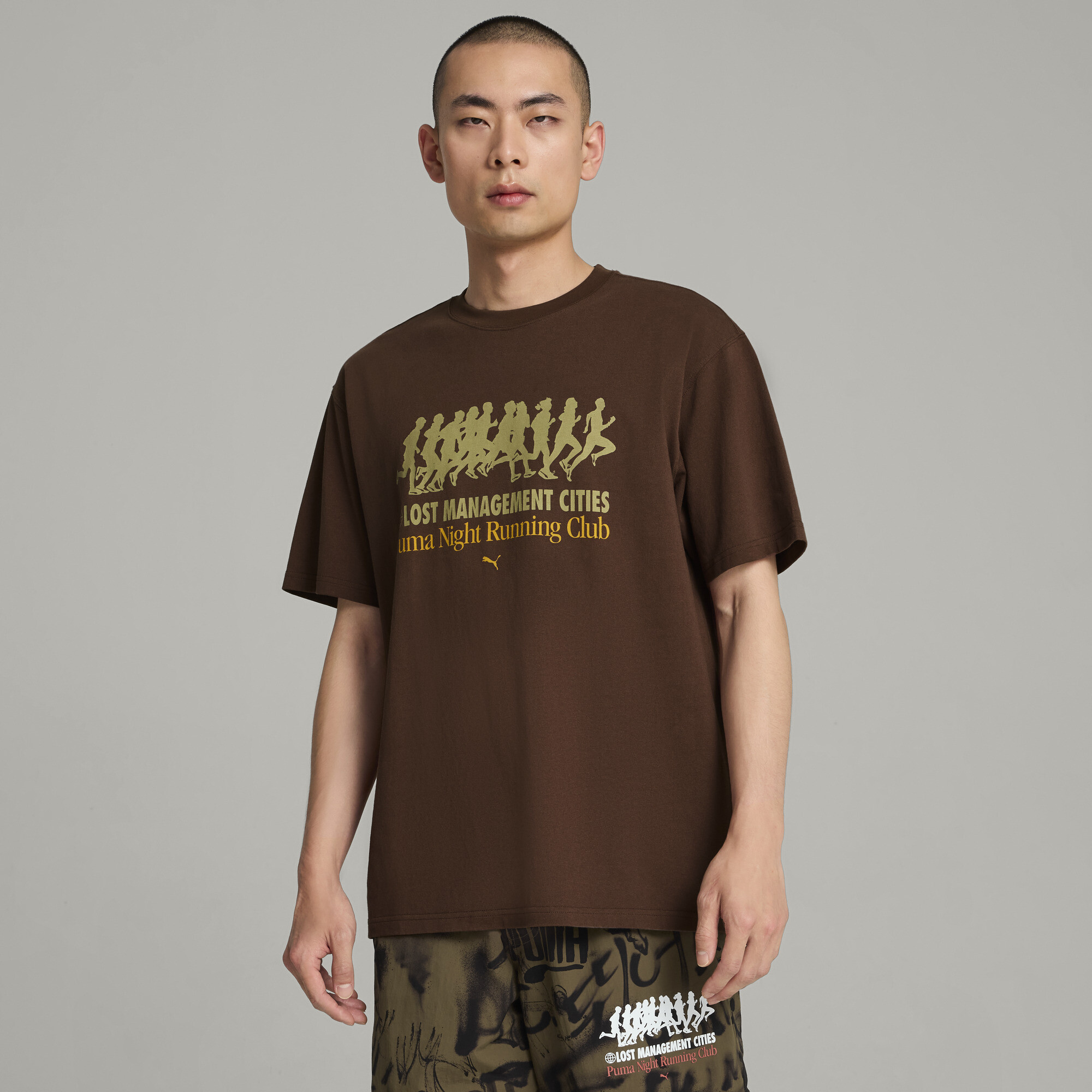 Puma x LMC Graphic T-Shirt Herren | Mit Print | Espresso Brown | Größe: L