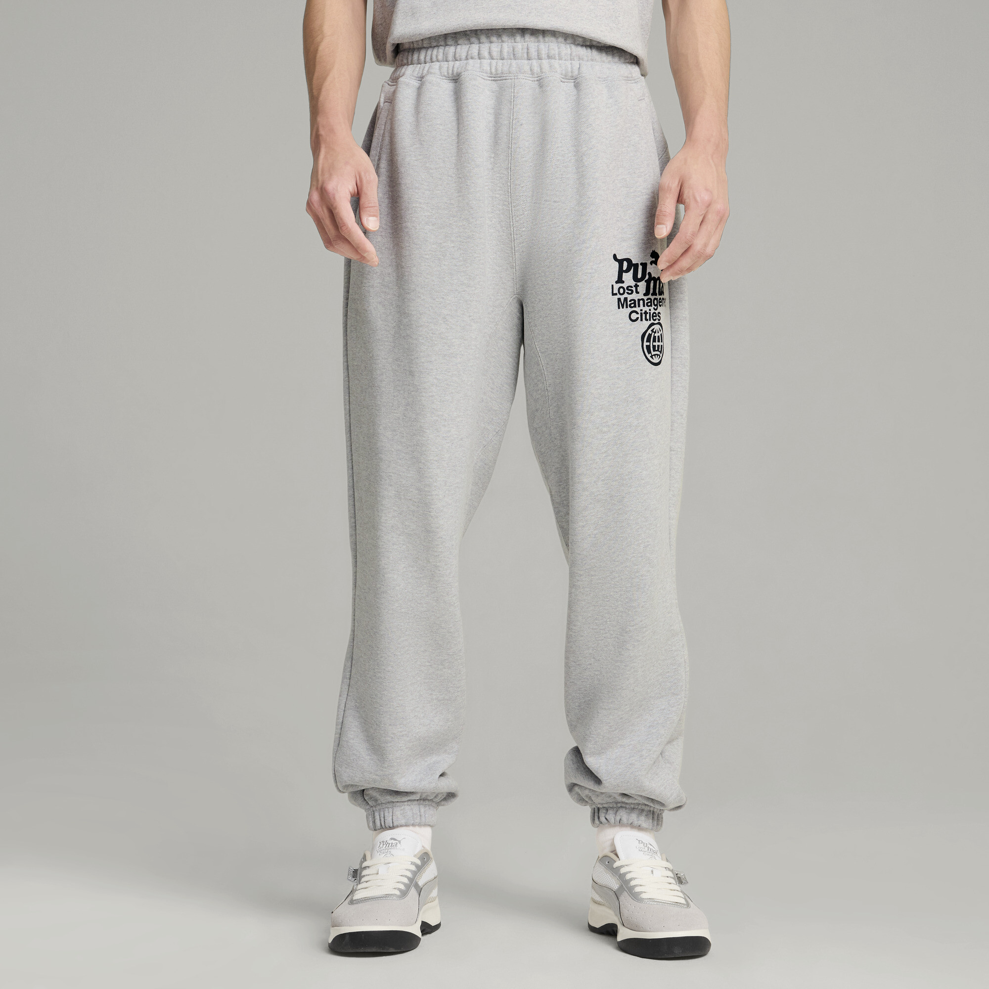 Puma x LMC Jogginghose Herren | Mit Print | Light Gray Heather | Größe: XXL