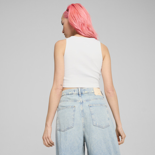 CLASSICS Ribbed Crop Top Women white PUMA