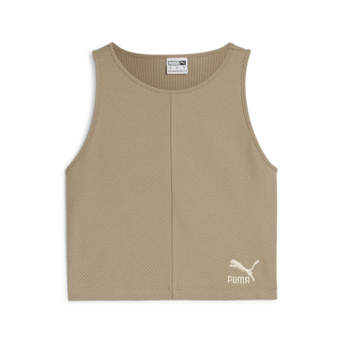 CLASSICS Ribbed Crop Top Women in Oak Branch by PUMA, Small