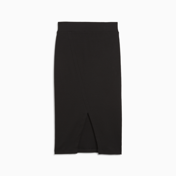 CLASSICS Ribbed Midi Skirt Women, PUMA Black, large-ZAF