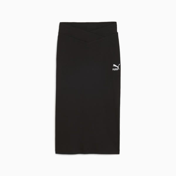 CLASSICS Ribbed Midi Skirt Women, PUMA Black, large-ZAF