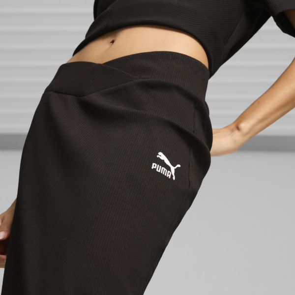 CLASSICS Ribbed Midi Skirt Women, PUMA Black, large-ZAF