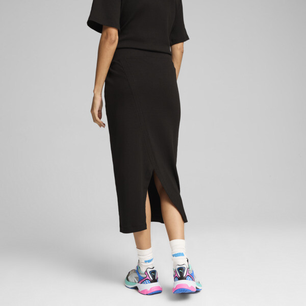 CLASSICS Ribbed Midi Skirt Women black PUMA South Africa