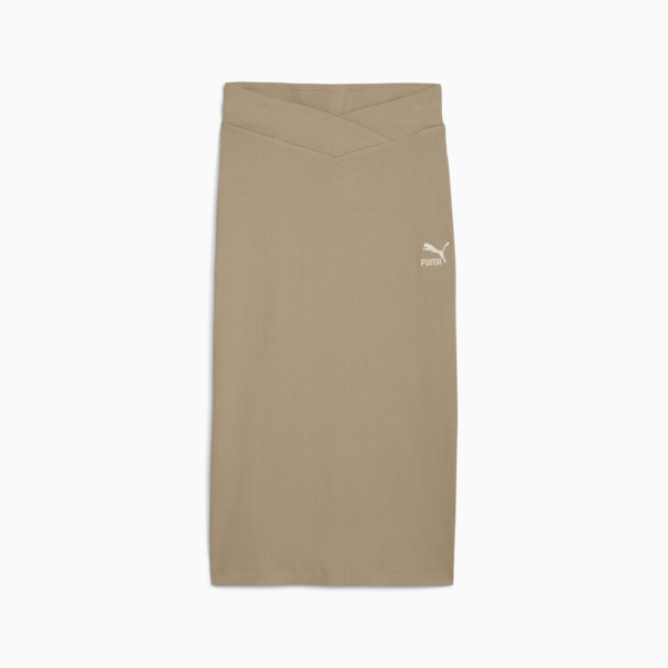 CLASSICS Ribbed Midi Skirt Women, Oak Branch, large-ZAF
