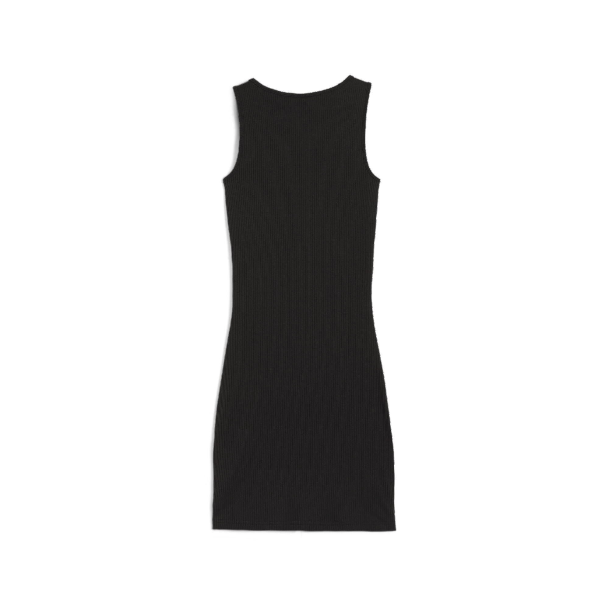 Women's Puma CLASSICS Ribbed Dress, Black, Size M, Clothing