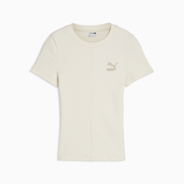 CLASSICS Ribbed Slim Tee Women, Alpine Snow, large-MEX