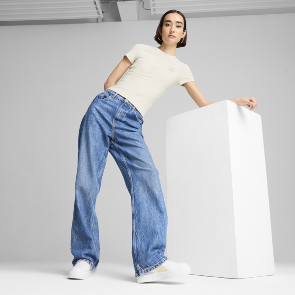 CLASSICS Ribbed Slim Tee Women, Alpine Snow, large-MEX