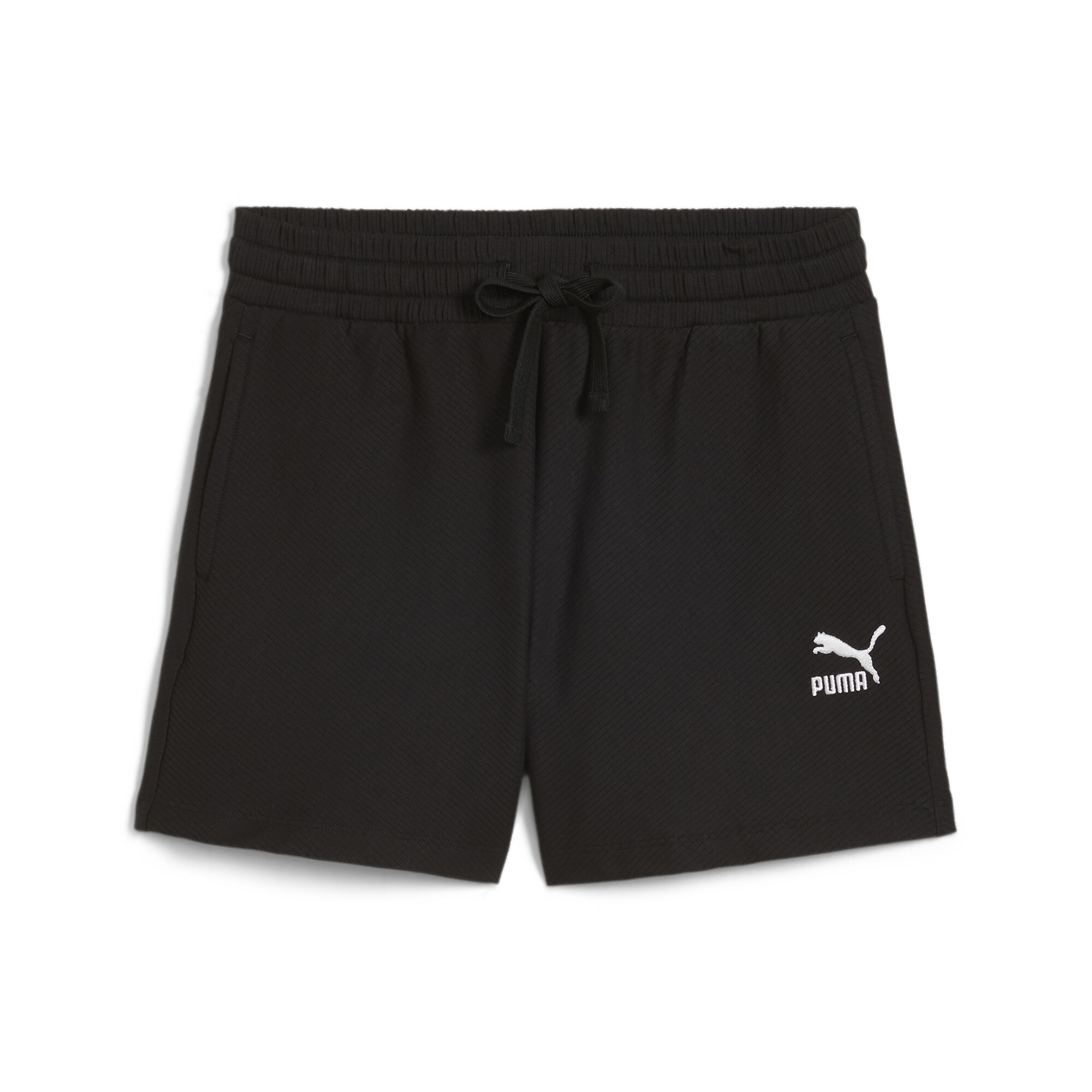 Women's PUMA CLASSICS Ribbed Shorts Women In Black, Size Large, Polyester