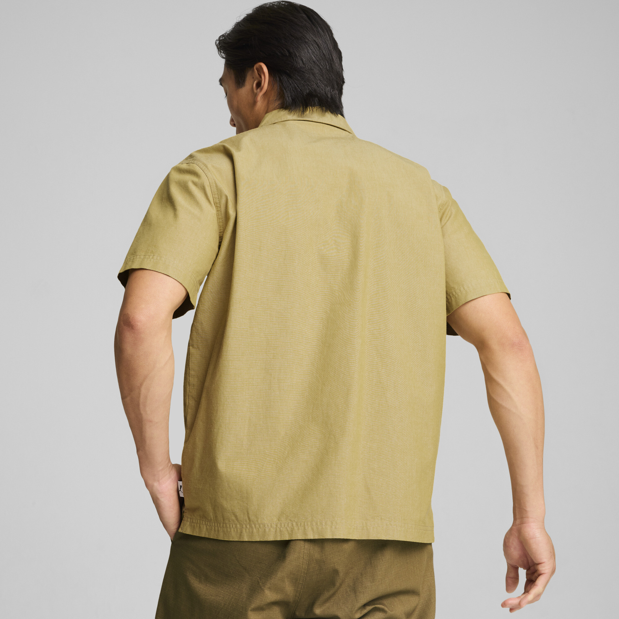 PUMA MMQ Half-Zip Shirt Relaxed Fit Short Sleeve Casual Top - Mens