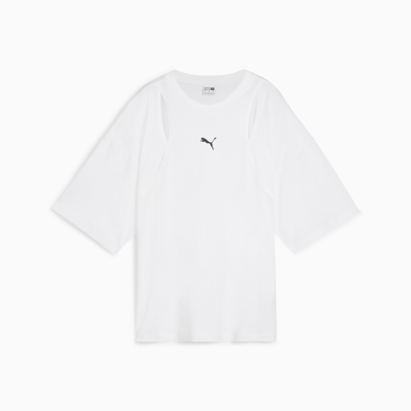 Remera oversize con recortes DARE TO para mujer, PUMA White, large-ARG