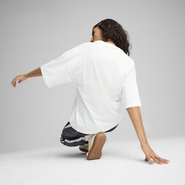 Remera oversize con recortes DARE TO para mujer, PUMA White, large-ARG