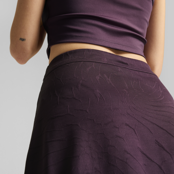 DARE TO Raised Texture Skirt Women, Midnight Plum-AOP, large-MEX