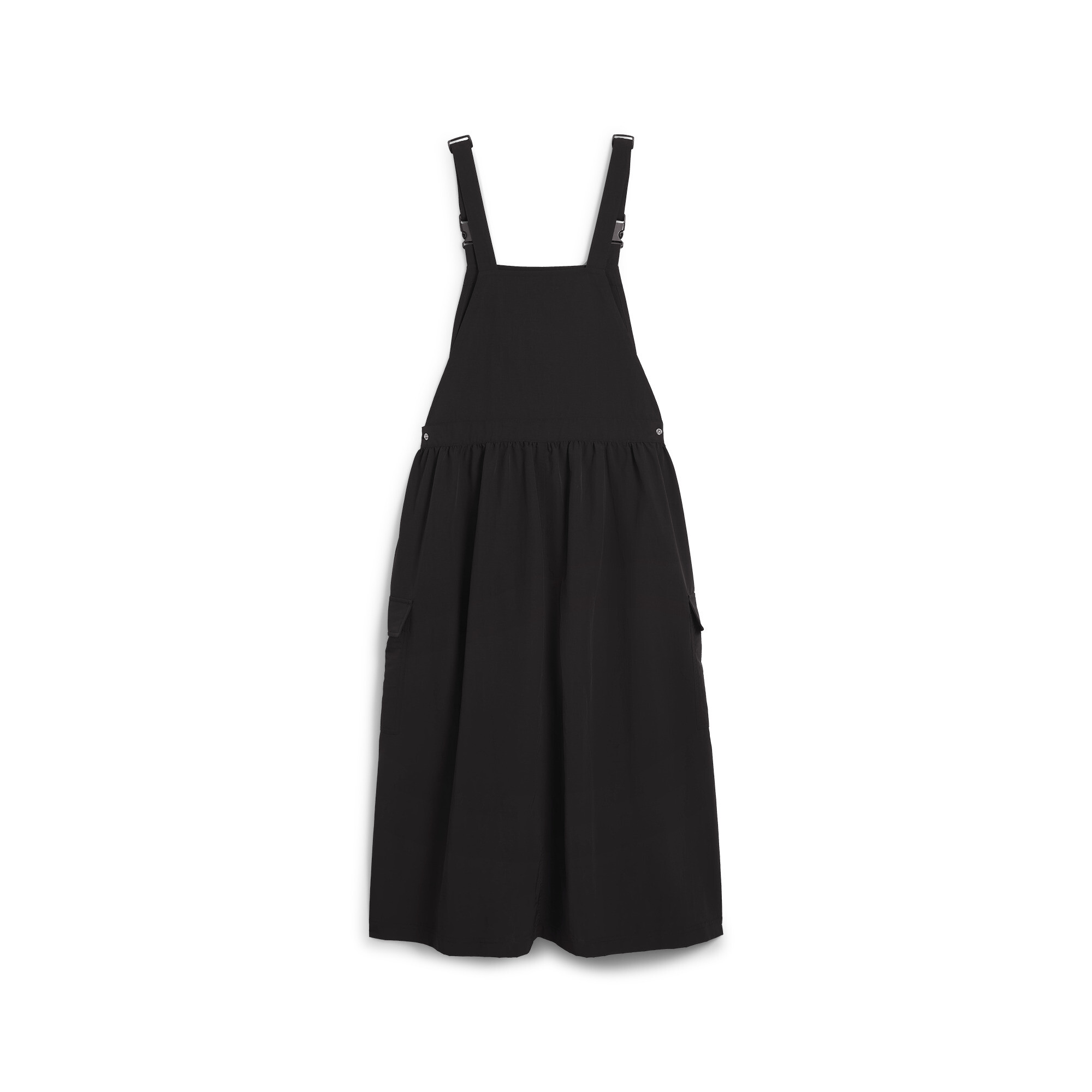 Women's PUMA DOWNTOWN Dungaree Dress Women In Black, Size Large, Nylon