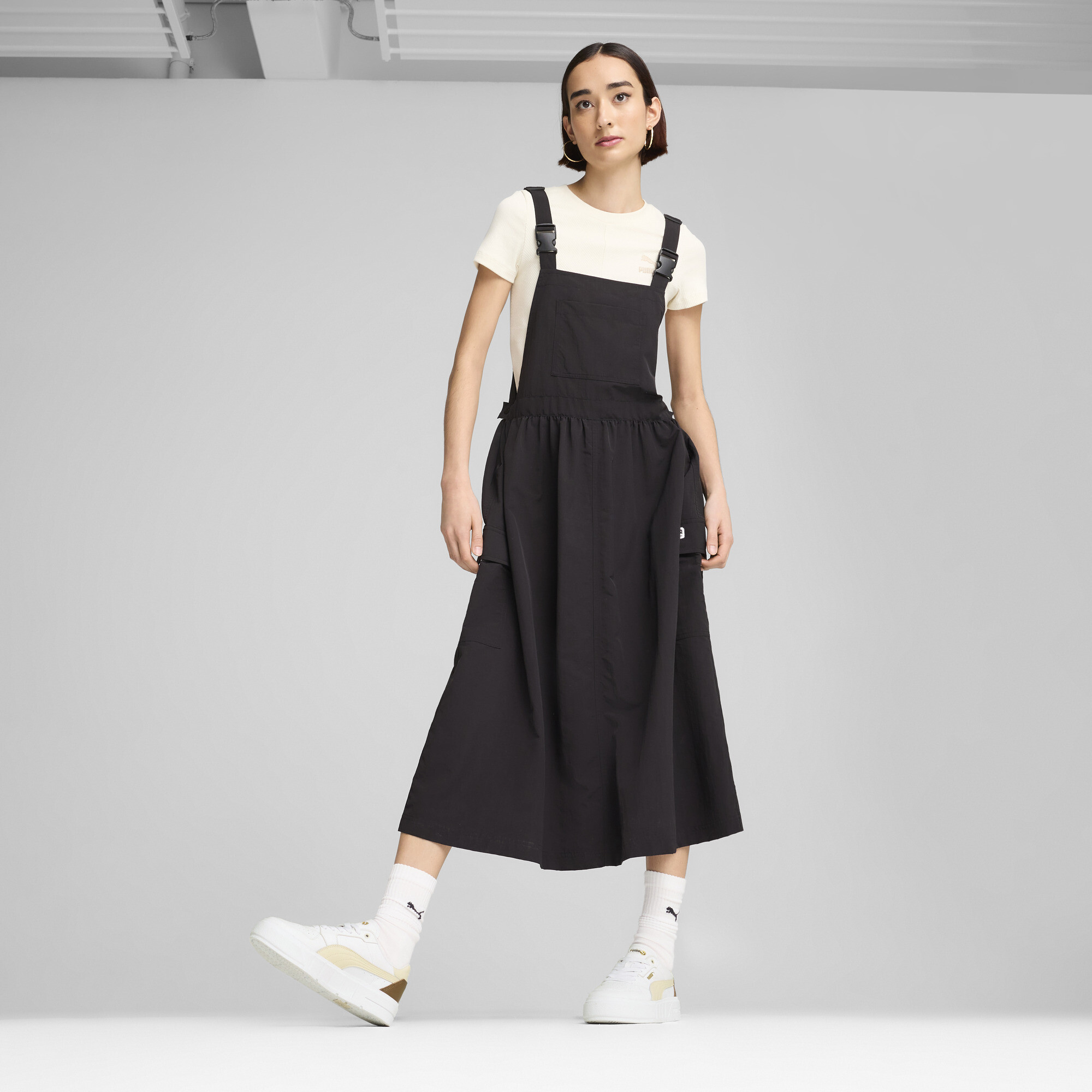 Dungaree dress with leggings best sale