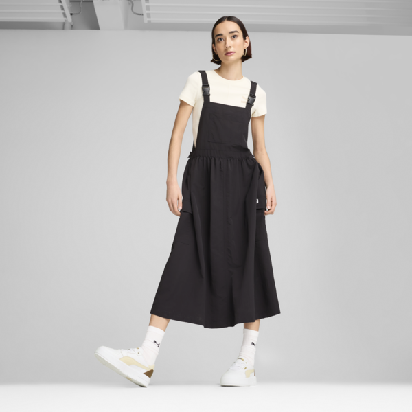 DOWNTOWN Dungaree Dress Women, PUMA Black, large-MEX