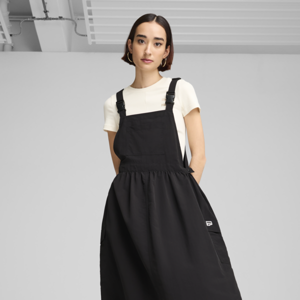 DOWNTOWN Dungaree Dress Women, PUMA Black, large-MEX