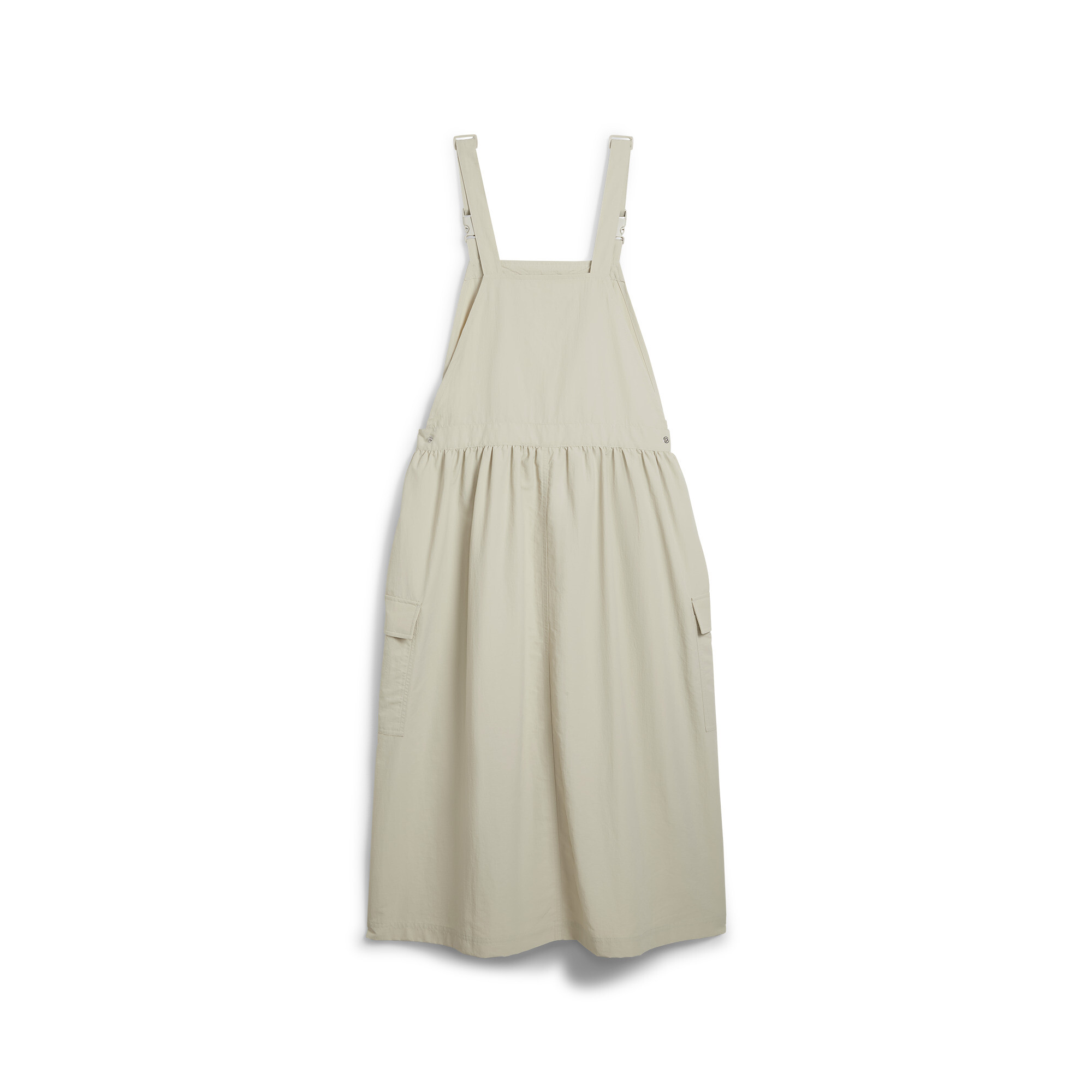 Women's PUMA DOWNTOWN Dungaree Dress Women In Beige, Size Medium, Nylon