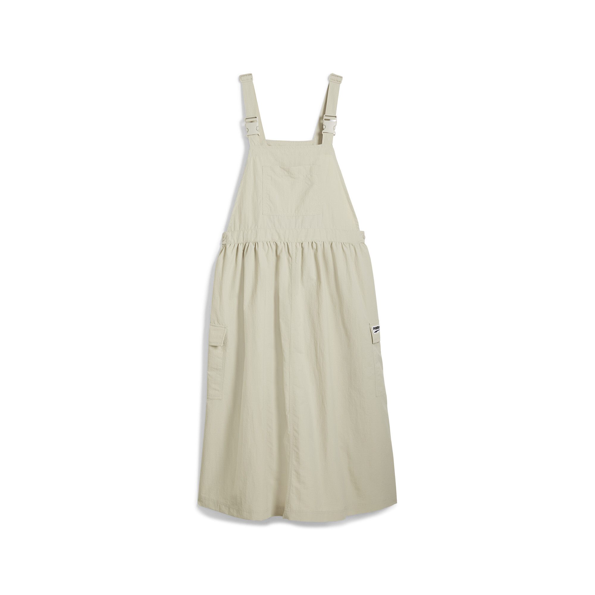 Women's PUMA DOWNTOWN Dungaree Dress Women In Beige, Size Medium, Nylon