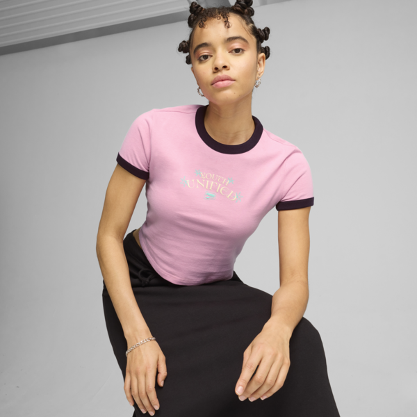 DOWNTOWN Graphic Baby Tee Women, Mauved Out, large-MEX