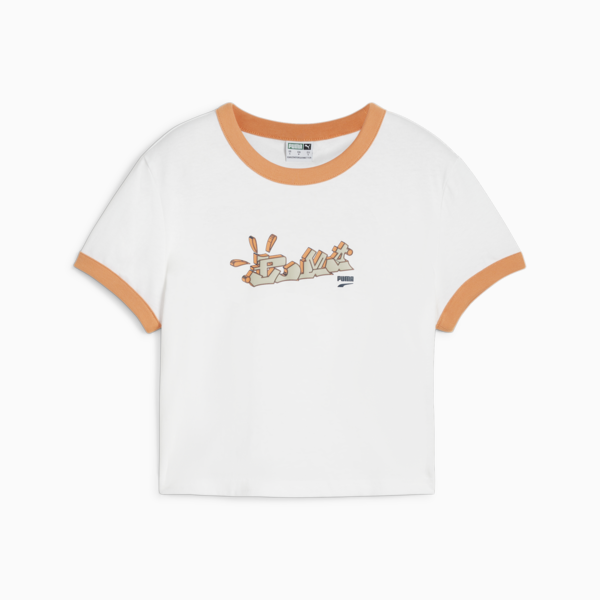 Playera Mujer DOWNTOWN, PUMA White-Bright Melon, large-MEX