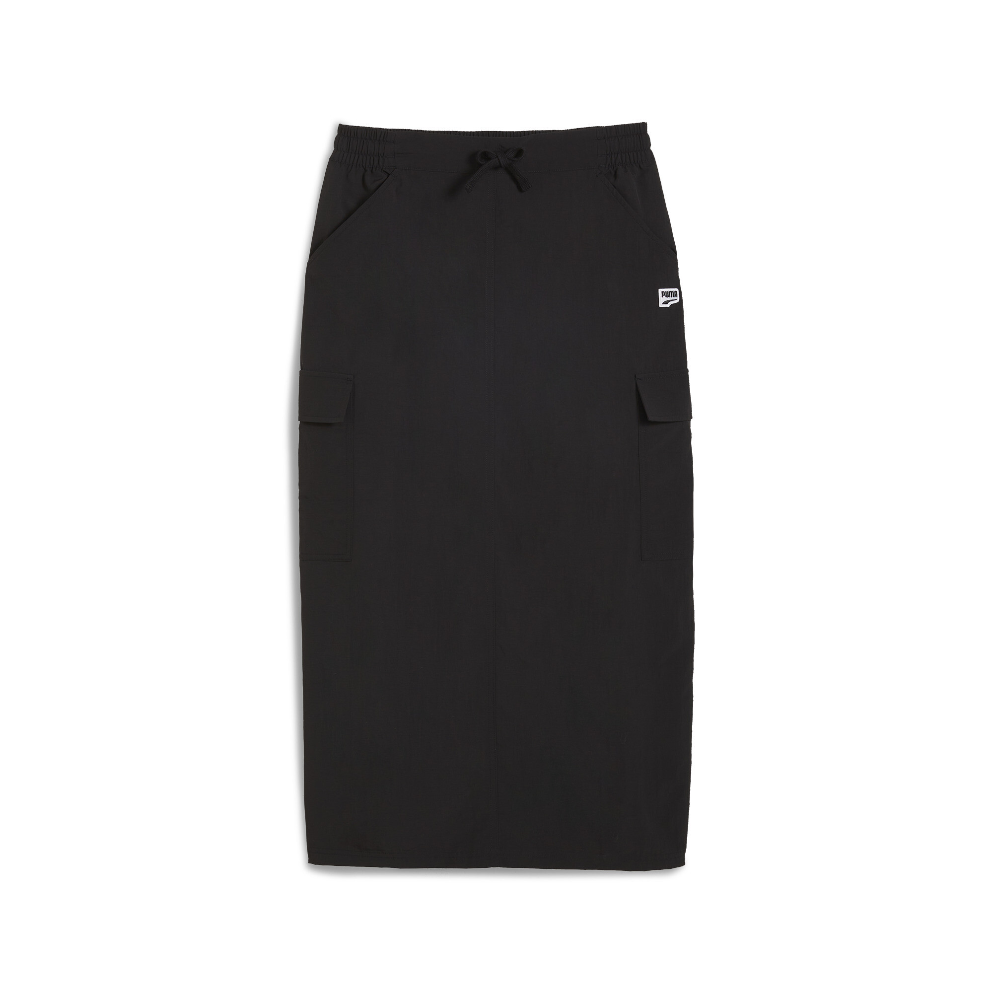 Women's PUMA DOWNTOWN Cargo Midi Skirt Women In Black, Size Small, Nylon