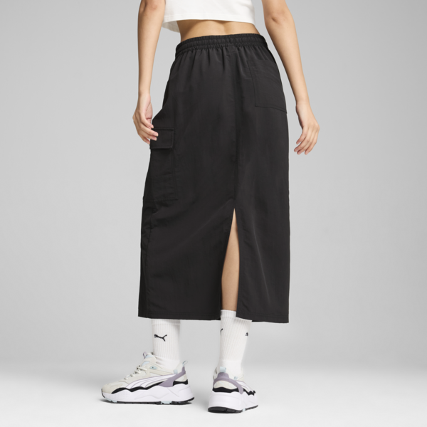 DOWNTOWN Cargo Midi Skirt Women, PUMA Black, large-ZAF