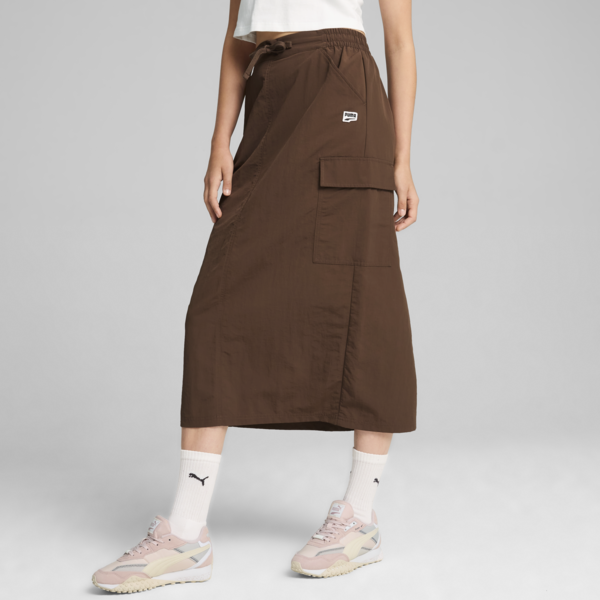 DOWNTOWN Cargo Midi Skirt Women, Espresso Brown, swatch-ZAF