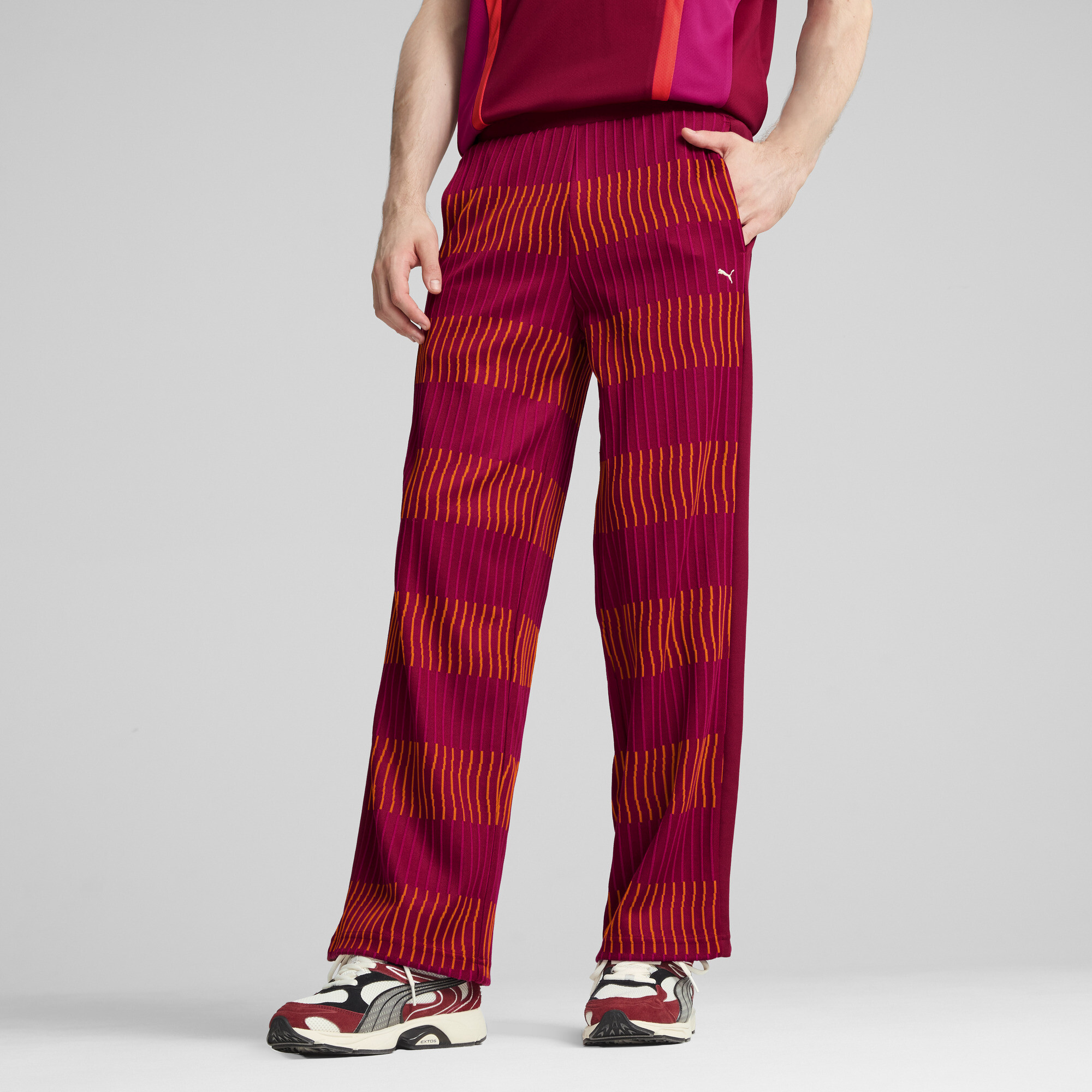 Puma Players Lane T7 Hose Herren | Mit Striped | Intense Red | Größe: M