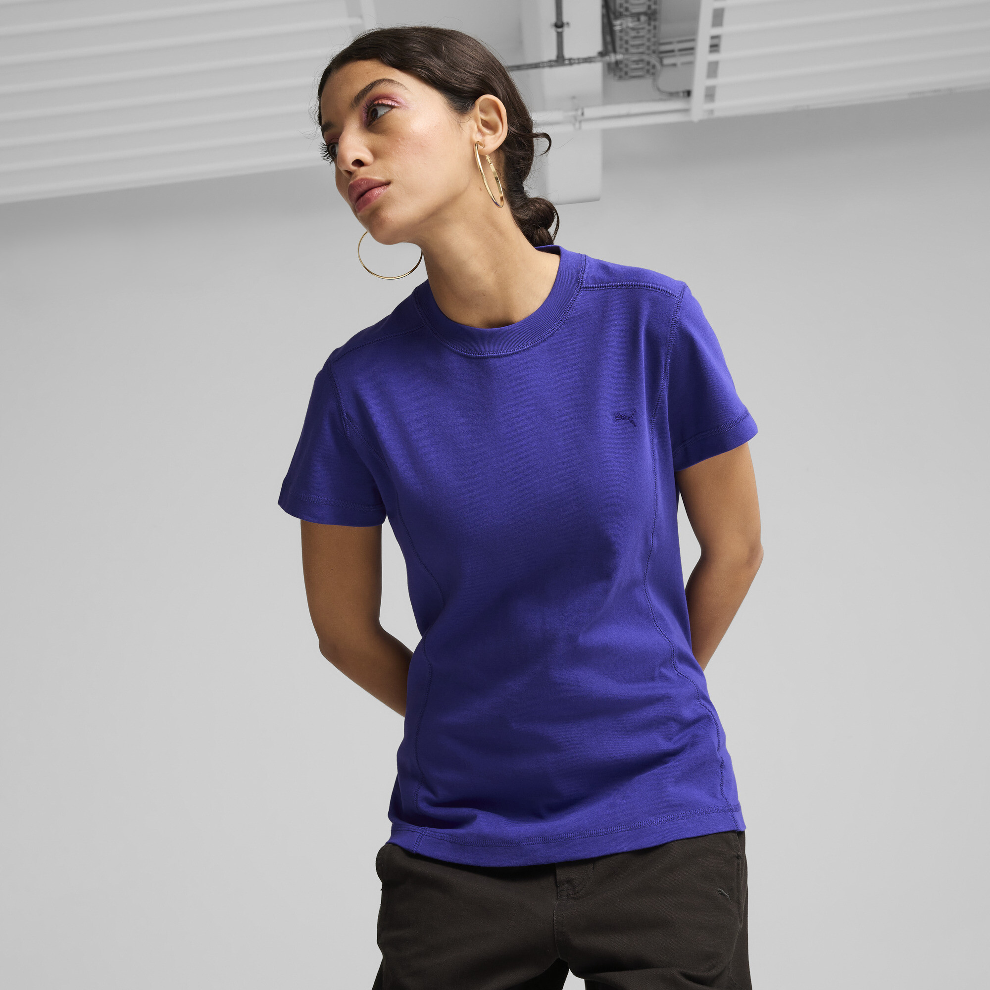 Women's Puma YONA T-Shirt, Blue, Size S, Clothing