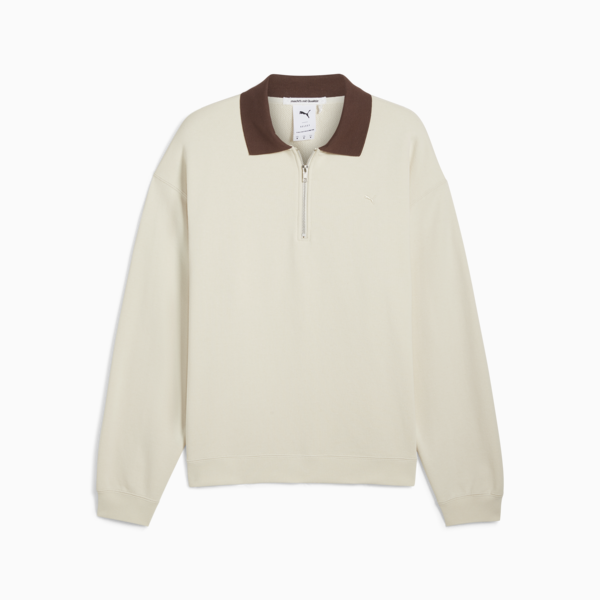 MMQ Quarter-Zip Crew, Alpine Snow, large-ZAF