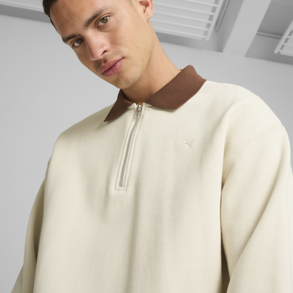 MMQ Quarter-Zip Crew, Alpine Snow, large-ZAF