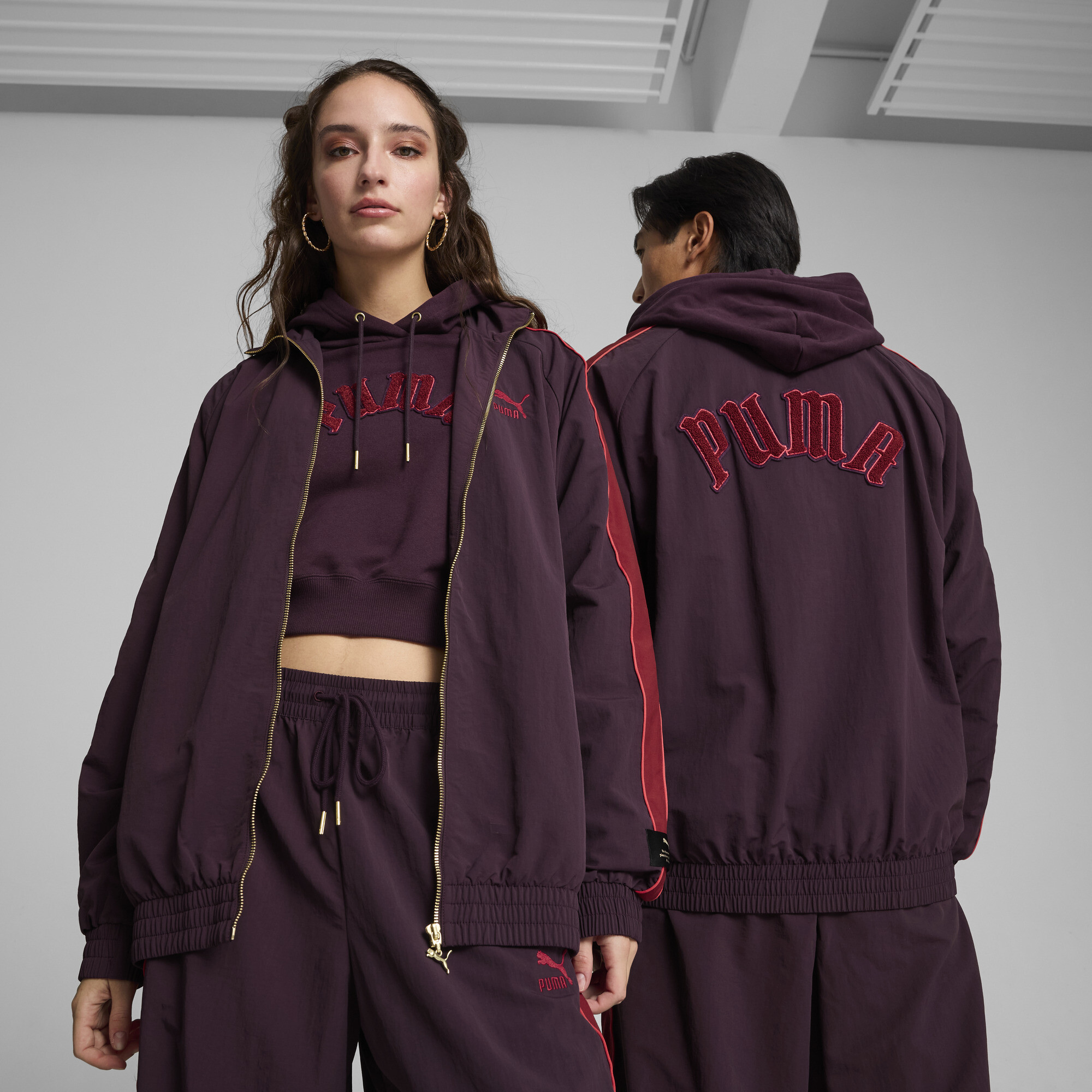 Puma PLAY LOUD T7 Trainingsjacke Unisex | Mit Other Pattern | Midnight Plum | Größe: S