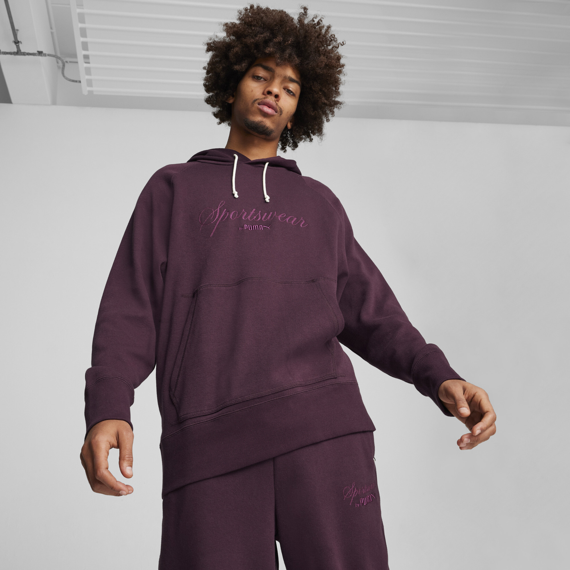 Puma CLASSICS+ Relaxed Hoodie Herren | Mit Plain | Midnight Plum | Größe: XL