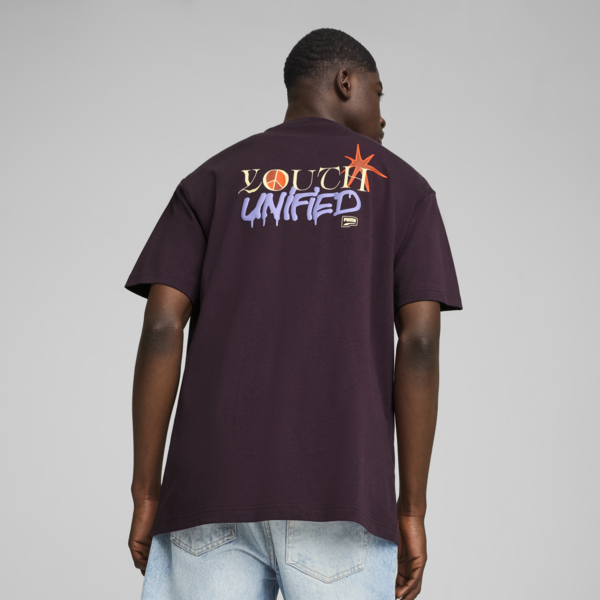 DOWNTOWN Relaxed Graphic Tee Men, Midnight Plum, large-ZAF