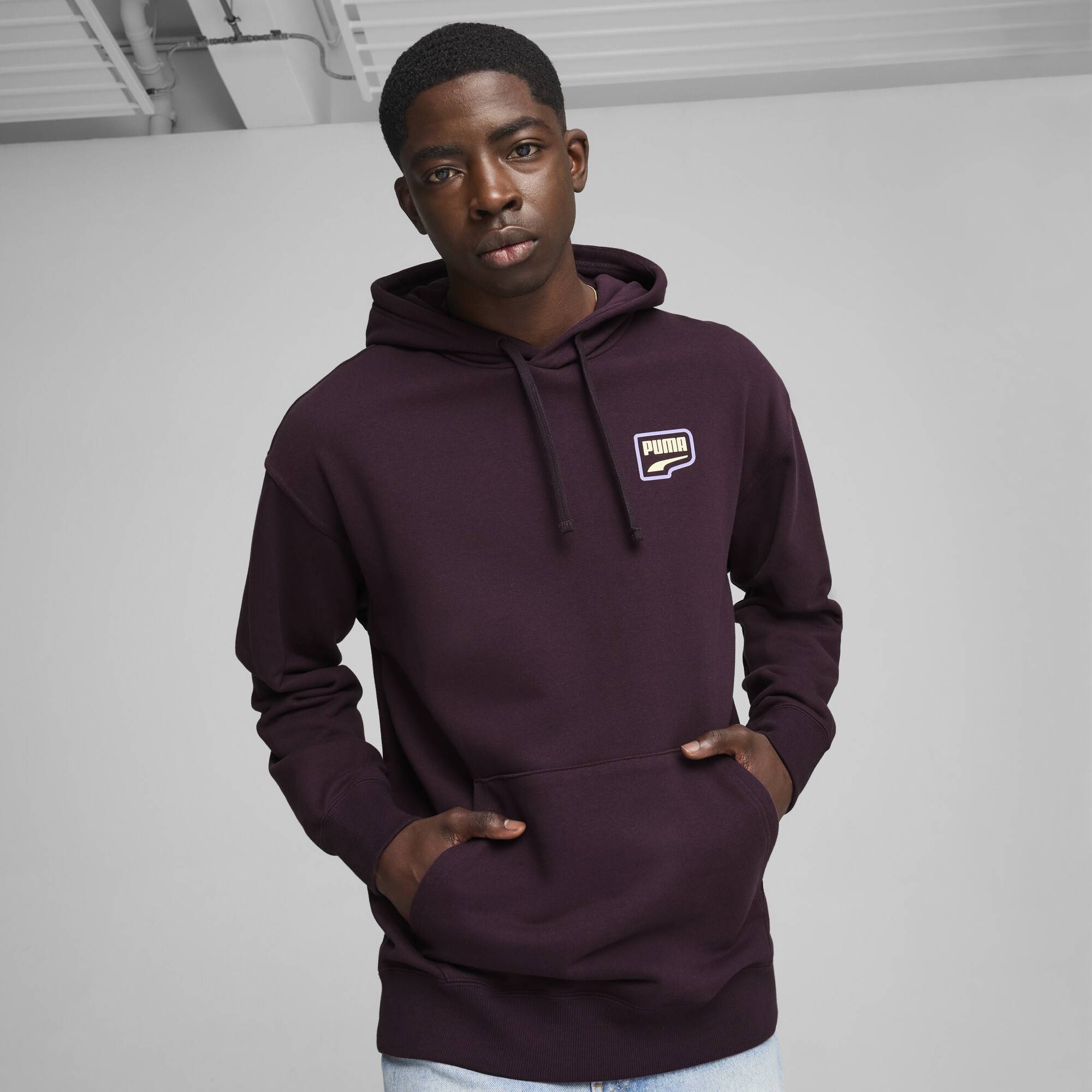 Puma DOWNTOWN Graphic Hoodie Herren | Mit Print | Midnight Plum | Größe: XXL