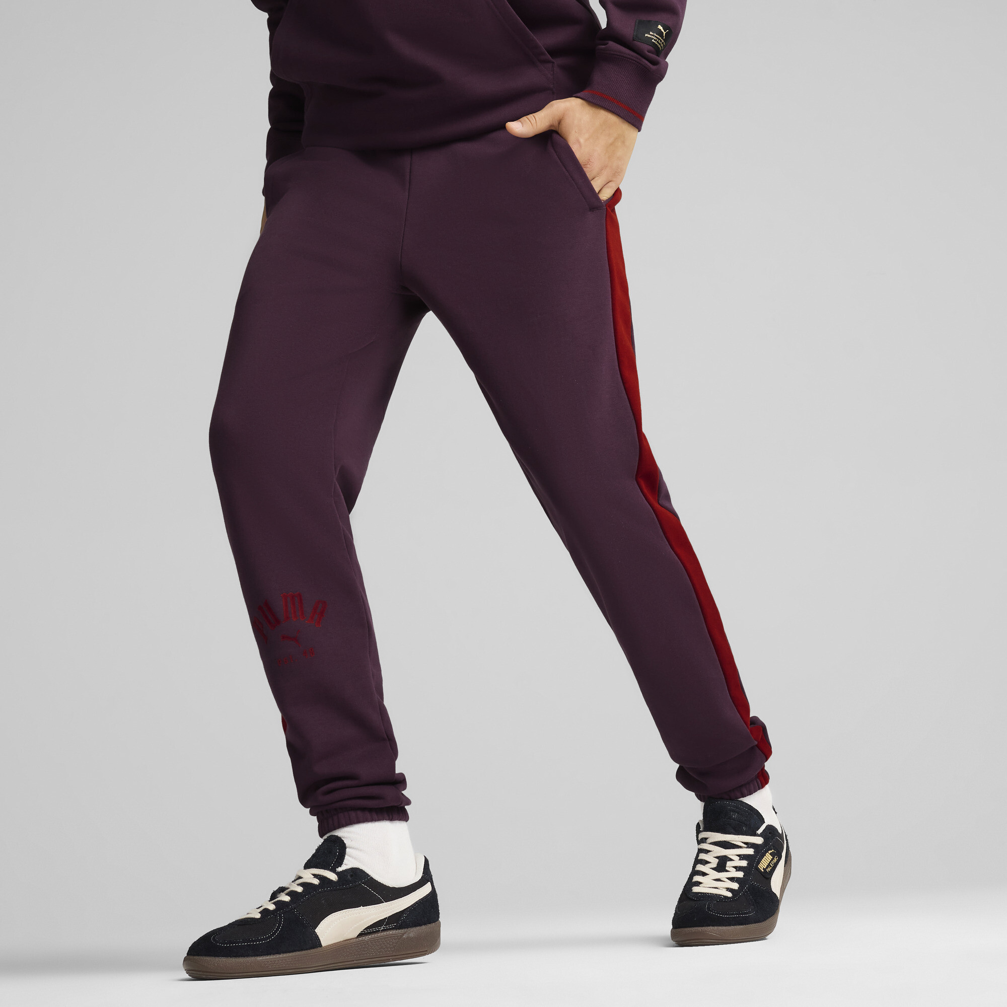 Puma PLAY LOUD T7 Jogginghose Herren | Mit Print | Midnight Plum | Größe: L