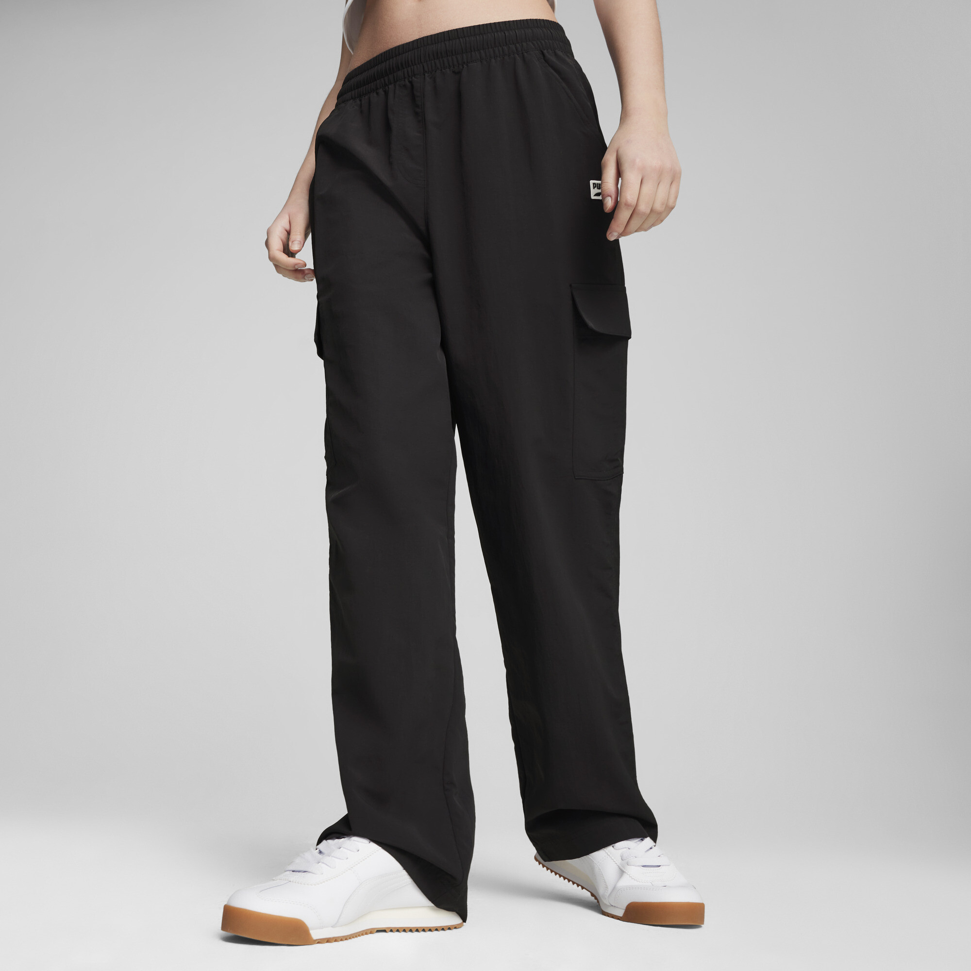 Puma DOWNTOWN Cargohose Damen | Mit Plain | Black | Größe: XXS