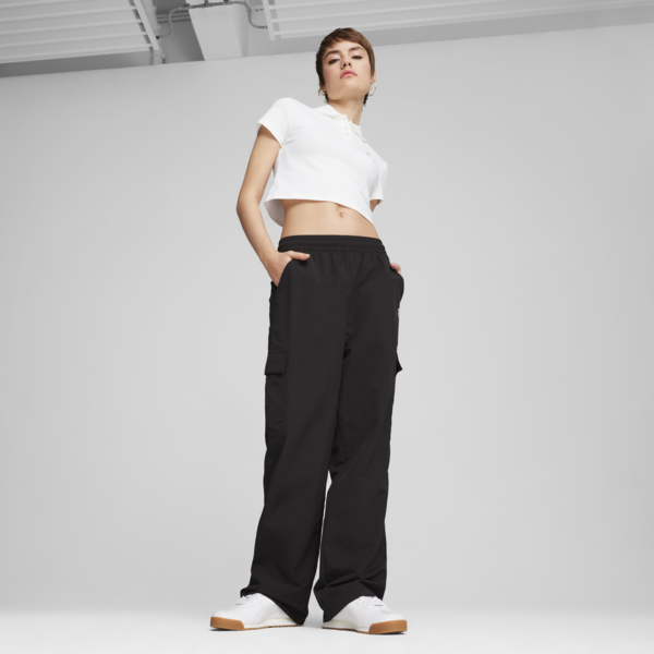 DOWNTOWN Cargo Pants Women, PUMA Black, large-MEX